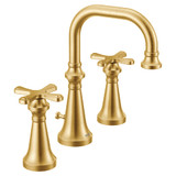 Moen Colinet Traditional Cross Handle Wall Mount Bathroom Faucet Trim in Brushed Gold - TS44105BG