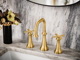 Moen Colinet Traditional Cross Handle Wall Mount Bathroom Faucet Trim in Brushed Gold - TS44105BG
