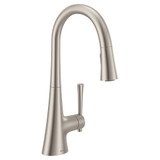 Moen Kurv Stainless Pulldown Kitchen Faucet Featuring Power Boost and Reflex Transitional Kitchen Faucet One Handle Easy Installation Spot Resist Finish in Spot Resist Stainless - 9126SRS