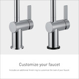 Moen CIA Smart Faucet Touchless Pull Down Sprayer Kitchen Faucet with Voice Control and Power Boost Includes Optional Accents in Chrome - 7622EVC