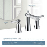 Moen Flara Two Handle 8 in. Widespread Lever Handle Bathroom Faucet Trim Kit in Brushed Nickel - TS6984BN