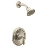 Moen Brantford Posi Temp Pressure Balancing Shower Trim Kit with Shower Head and Lever Handle in Brushed Nickel - T2152BN