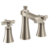 Moen Flara Two Handle 8 in. Widespread Cross Handle Bathroom Faucet Trim Kit in Brushed Nickel - TS6985BN