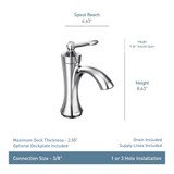 Moen Wynford One Handle High Arc Bathroom Faucet with Drain Assembly in Brushed Nickel - 4500BN