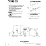 Moen Wynford Two Handle Diverter Roman Tub Faucet Includes Hand Shower without Valve in Brushed Nickel - T654BN