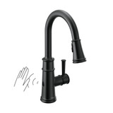 Moen Belfield Motionsense Wave Sensor Touchless One Handle Pulldown Kitchen Faucet Featuring Power Clean in Matte Black - 7260EWBL