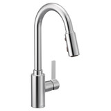 Moen Genta LX One Handle Modern Kitchen Faucet with Pull Down Sprayer Reflex Docking Head Faucet for Kitchen Sink with Power Boost for a Faster Clean 7882 in Chrome - 7882