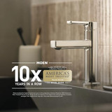 Moen Voss One Handle Single Hole Bathroom Sink Faucet with Optional Deckplate 6903 in Chrome - 6903