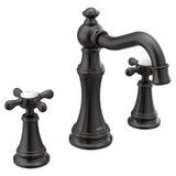 Moen Weymouth Two Handle Widespread Cross Handle Bathroom Faucet Trim Kit in Matte Black - TS42114BL