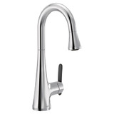 Moen Sinema One Handle High Arc Pulldown Bar Faucet featuring Power Clean and Reflex in Chrome - S6235