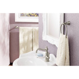 Moen Weymouth One Handle Single Hole Traditional Bathroom Sink Faucet with Drain Assembly in Brushed Nickel - S42107BN