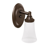 Moen Eva 1 Light Dual Mount Bath Bathroom Vanity Fixture with Frosted Glass in Oil-Rubbed Bronze - YB2861ORB