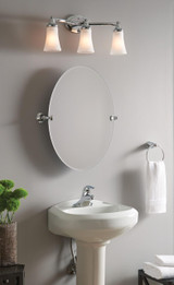 Moen Eva 3 Light Dual Mount Bath Bathroom Vanity Fixture with Frosted Glass in Chrome - YB2863CH