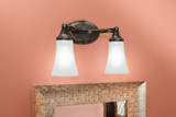 Moen Eva 2 Light Dual Mount Bath Bathroom Vanity Fixture with Frosted Glass in Oil-Rubbed Bronze - YB2862ORB