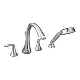 Moen Two Handle Deck Mount Roman Tub Faucet Trim Kit with Single Function Handshower in Chrome - T944