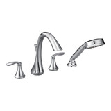 Moen Two Handle Deck Mount Roman Tub Faucet Trim Kit with Single Function Handshower in Chrome - T944