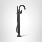 Moen Doux One Handle Freestanding Floor Mount Bathtub Filler with Handshower Free Standing Tub Faucet in Matte Black - S3105BL