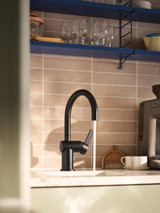 Moen Cia Single Handle Bar Faucet with Optional and Accents in Matte Black - 5622BL
