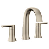 Moen Doux Two Handle Adjustable Widespread Contemporary Bathroom Faucet Trim Kit in Brushed Nickel - TS6925BN