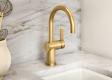 Moen Cia Modern Bar Faucet with Power Boost and Optional Accents One Handle Easy Installation in Brushed Gold - 5622BG