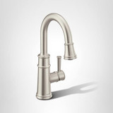 Moen Belfield One Handle Pulldown Bar Faucet with Power Clean Featuring Reflex Stainless in Stainless - 6260SRS