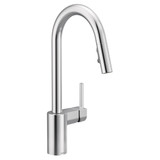 Moen One Handle Modern Kitchen Pulldown Faucet with Reflex Docking System and Power Clean Spray Technology 7565 in Chrome - 7565