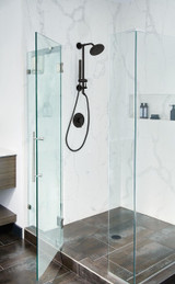 Moen Pressure Balancing Modern Tub and Shower Trim Kit Featuring Bathroom Shower Lever Handle for Temperature Adjustment Shower Faucet Handle Posi Temp in Matte Black - T2191BL