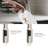 Moen Motionsense Wave Sensor Touchless One Handle High Arc Spring Pre Rinse Pulldown Kitchen Faucet with Sprayer Head in Chrome - 5923EWC