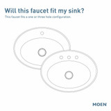 Moen One Handle Modern Bathroom Faucet with Drain Assembly and Optional Deckplate in Matte Black - 6190BL