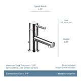 Moen One Handle Single Hole Low Profile Modern Bathroom Faucet with Drain Assembly in Matte Black - 6191BL