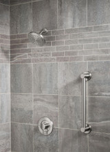 Moen Align Bathroom Safety 18 Inch Stainless Steel Modern Bathroom Grab Bar in Brushed Nickel - YG0418BN