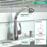 Hansgrohe 06461000 Allegro E Kitchen: Chrome