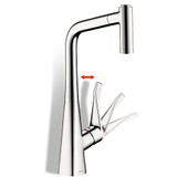 Hansgrohe 04508800 Metris HighArc Prep Kitchen Faucet Steel Optik