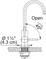 Franke UNJ-HC-CHR Universal Hot and Cold Water Dispenser with J Spout in Polished Chrome