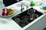 Franke Single Bowl Undermount Granite Kitchen Sink in Black - MAG11031-MOC