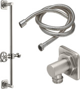 California Faucets Slide Bar Handshower Kit - Wheel Handle with Quad Base in Black Nickel - 9127-85W-BLKN