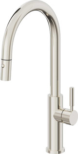 California Faucets Corsano Pull-Down Kitchen Faucet with Button Sprayer - High Arc Spout in Polished Nickel - K51-100-ST-PN