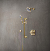 California Faucets 6" Brass Shower Arm in Satin Nickel - 9103-SN