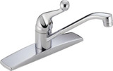 Delta 134 / 100 / 300 / 400 Series 100LF-WF Single Handle Kitchen Faucet - Single Handle Lever Without Sidespray: Chrome