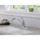 Delta Collins 140-WE-DST Single Handle Kitchen Faucet - Single Handle Lever Without Sidespray: Chrome