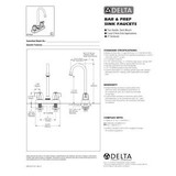 Delta Classic 2171LF Two Handle Bar / Prep Faucet - Two Handle Blade: Chrome