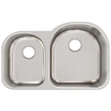 Elkay Lustertone Classic Stainless Steel 31-1/4" x 20" x 10", Offset 40/60 Double Bowl Undermount Sink