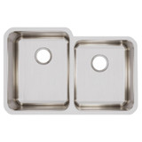 Elkay ELUH3120R Lustertone Classic Stainless Steel 31-1/4" x 20-1/2" x 9-7/8", Offset Double Bowl Undermount Sink