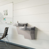 Elkay Versatile Wall Mount Bi-level ADA Cooler Non-filtered Refrigerated Light Gray Granite