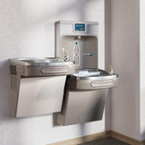 Elkay Enhanced ezH2O Bottle Filling Station & Versatile Bi-Level ADA Cooler Filtered Refrigerated Light Gray