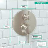 Hansgrohe 04449820 Ecostat Classic Pressure Balance Trim with Diverter, Round in Brushed Nickel