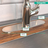 Hansgrohe 14019831 Base Plate for Single-Hole Kitchen Faucets, 10" in Polished Nickel
