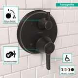 Hansgrohe 15752921 Ecostat Classic Thermostatic Trim with Volume Control, Round in Rubbed Bronze