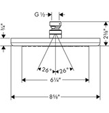 Hansgrohe 26465821 Croma Shower Head 220 1-Jet, 2.5 GPM in Brushed Nickel