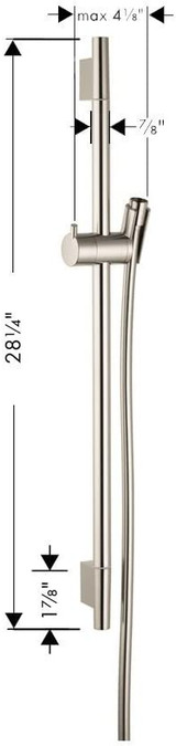 Hansgrohe 28632820 Unica Wallbar S, 24" in Brushed Nickel